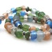 Frosted Pastels Ethnic Style Necklace Choker Peach Blue Green White Trade Beads and Sterling Silver