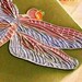 DRAGONFLY ornament medalion handmade ceramic watercolor personalizable hanging jeweltone original by Wisconsin artist
