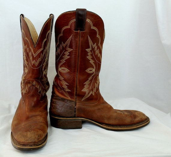Justin Remuda Cowboy Boots Beat Up Distressed by kimvintage