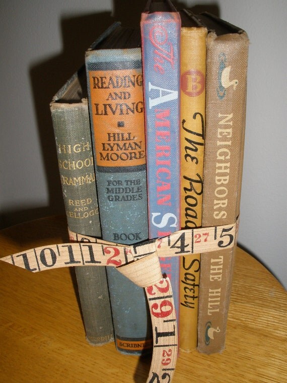 Collection of Vintage School Books Set of Five