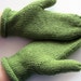 Mittens - hand knit, green, soft wool, warm, womens, handmade,