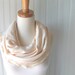 French Vanilla Infinity Scarf - Ruffled Cotton Jersey Cream, Ivory Fall Fashion