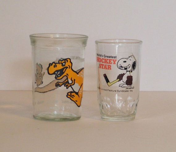 Vintage Cartoon Glass Jelly Jars