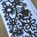 Black Floral Border Adhseive Felt Embellishment