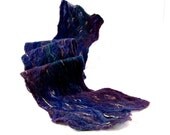 SALE - Textured Felt Scarf Wool Scarf Winter Scarf Winter Fashion Winter Fashion Dark Blue Purple Teal Under 75 OOAK