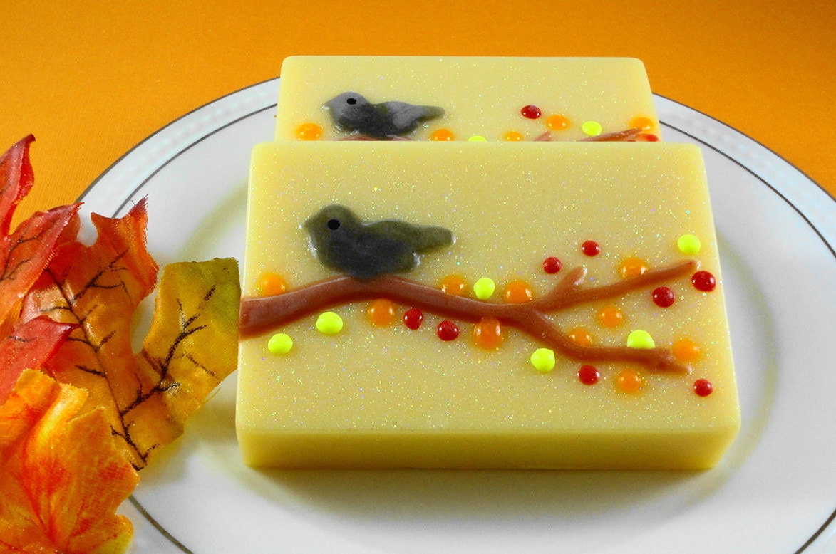 Soap Autumn Bird Soap Glycerin Soap Handmade Soap Fall