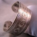 1910s EDWARDIAN Silver Plated Cuff Bracelet Engraved Design