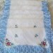 SALE- 6 Vintage linen napkins, sky blue, blue, white, floral, cottage chic, linen, napkin, cloth, napkins