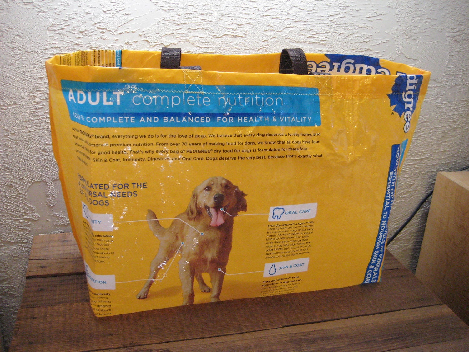 Recycled / Upcycled Reusable Extra Large Dog Food Market Tote