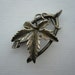 SALE Antique Sterling Silver Brooch Pin Wishbone & Leaf