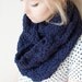 chunky crochet circle scarf in navy