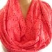 Cotton Coral...Eyelet like...Extra large...Nomad cowl....Infinity Scarf
