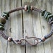 Rustic Olive Green Ceramic Copper Bangle Bracelet Marbled Jasper Artisan Jewelry