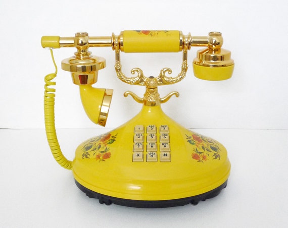 Vintage Empress Yellow Florals Princess Phone