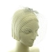 Silver Birdcage Veil - Mad Men Wedding Blusher Veil - Silver Face Veil - Ribbon Bow