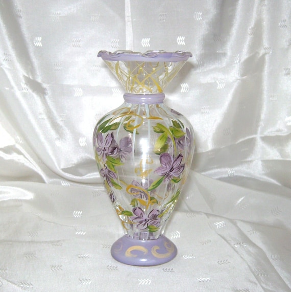 Vintage Artisan Hand Painted Princess House Flower Vase