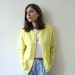 Vintage 60s Canary Yellow Cable Knit Cardigan