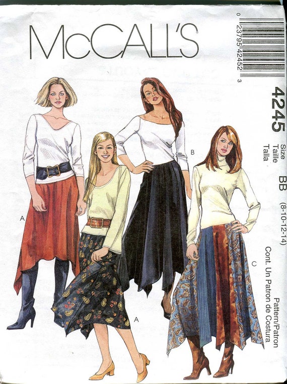 McCall's 4245 Handkerchief Hem Skirt Pattern UNCUT by bellaloona
