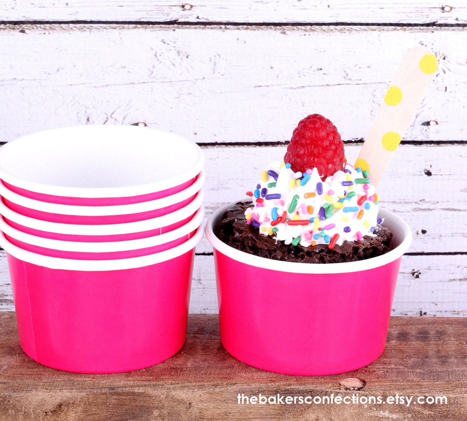 Small Hot Pink Ice Cream Cups Pink Ice Cream Bowls Sundae