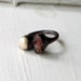 Pearl Spinel Ring Copper GemStone Rough Stone Mineral Raspberry Cream Gem Organic Oxidized Handmade
