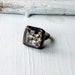 Copper Ring Phantom Quartz Crystal Facet Pyramid Rough Natural Artisan Handmade
