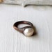 Pearl Ring Copper Creamy White June Birthstone Raw Gemstone Artisan Handmade