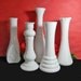 RESERVED for SOPHIE / 5 White Milk Glass Bud Vases. Vintage Wedding Collection. 3285