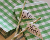 24 GREEN GINGHAM Favor Bags, Party, Wedding, Events, Favors, Bakery, Packaging, Picnic, Camping, Tea Party, Easter, Spring, St. Patricks Day Il_170x135