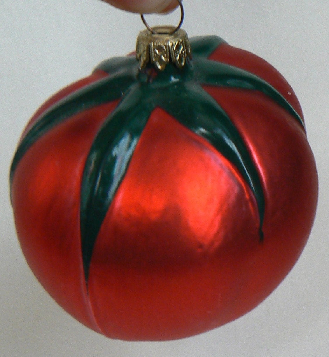 Glass Tomato Christmas Ornament