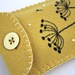 Felt phone case, i pod, gadget cover. Seedheads, yellow.