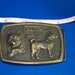 Vintage 1977 Belt Buckle Come n Get with Huskies Carnation Co