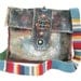 Upcycled Bag Handpainted Tribal One of a Kind Cross the Body Style