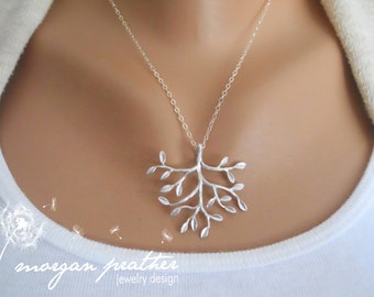 Tree Necklace - silver pendant, gift for, wedding jewelry, bridesmaid gift, birthday - sterling silver chain - morganprather