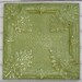 2'x2' Antique Ceiling Tin Tile Circa 1913. Green FRAMED Ready to Hang. Great for magnet board as well.