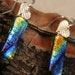 Rainbow Heart PMC Dichroic Earrings