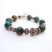 RESERVED FOR CONI Turquoise Beaded Bracelet, Sterling Silver