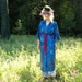 1980s Maxi Robe... Blue Satin Lounge Wear... BLUE LAGOON (one size)