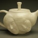 Lovers Teapot, Porcelain Relationship Face Pot Sculpture with Healing Hands