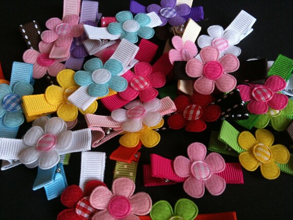 50 Assorted Flower Hair Clips-Non Slip Hair Clips -Partially Lined Bulk Wholesale Hair Clips