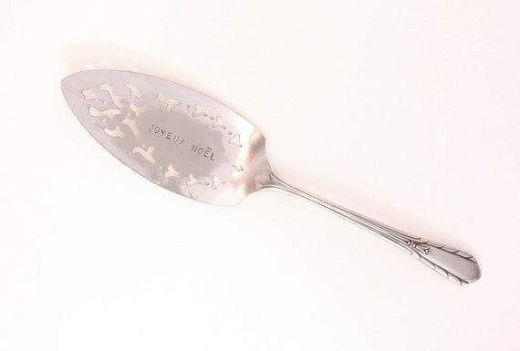 Joyeux Noel Cake Server Rustic Super Shabby Tattered French