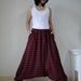 Limted Edition - Plus size Funky Harem Yoga Unisex Pants In Printed Medium Weight Cotton Hand Dyed in Dark Red