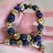 Reserved for Wendy Deep Blue Javanese Glass Necklace with African Brass on Greek Leather Cord Tribal Ethnic Jewelry