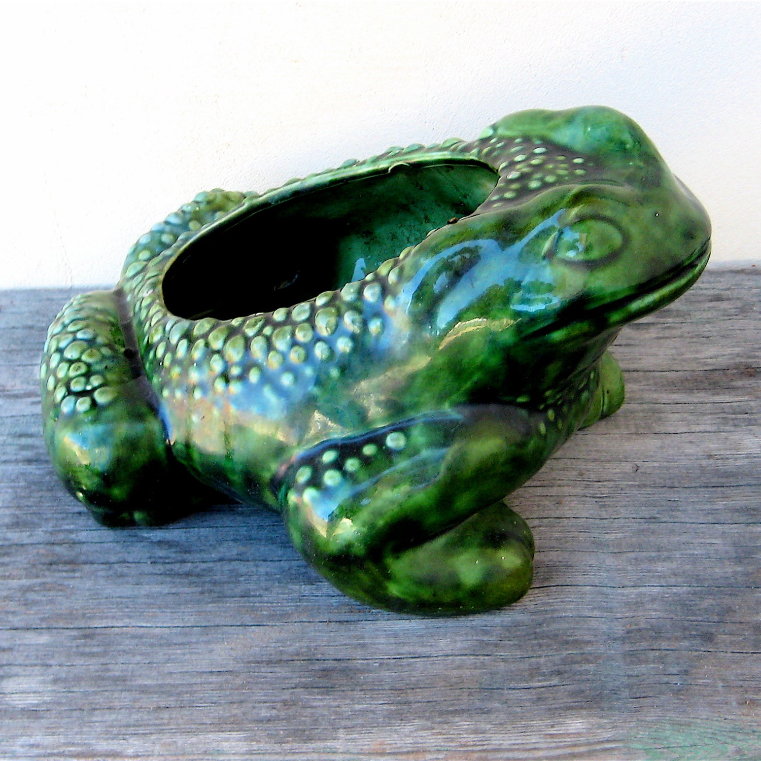 Vintage Frog Planter Garden Pot California Pottery by elansolete