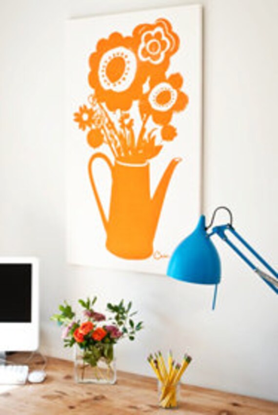 Items similar to Wall Art Mid Century Modern Bouquet Flowers FREE ...