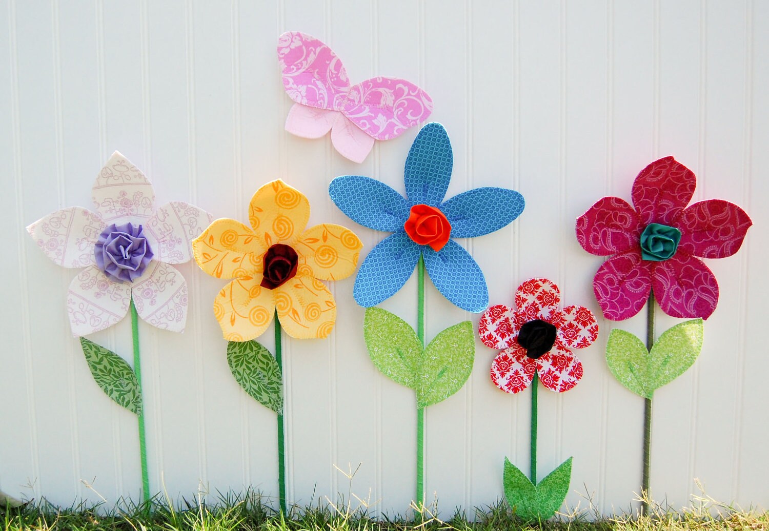 fabric wall flower. 3d wall art. wall decor. fuchsia