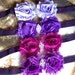 Shabby chic fall lavender, purple, berry, plum stretch headband for women or girls. Old Hollywood glamour with rhinestone accent.