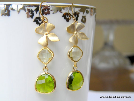 Apple Blossom Gold Earrings Gold Filled by ArtsyLadyBoutique