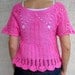 Womens Sweater Vest, Hand Crochet Pink