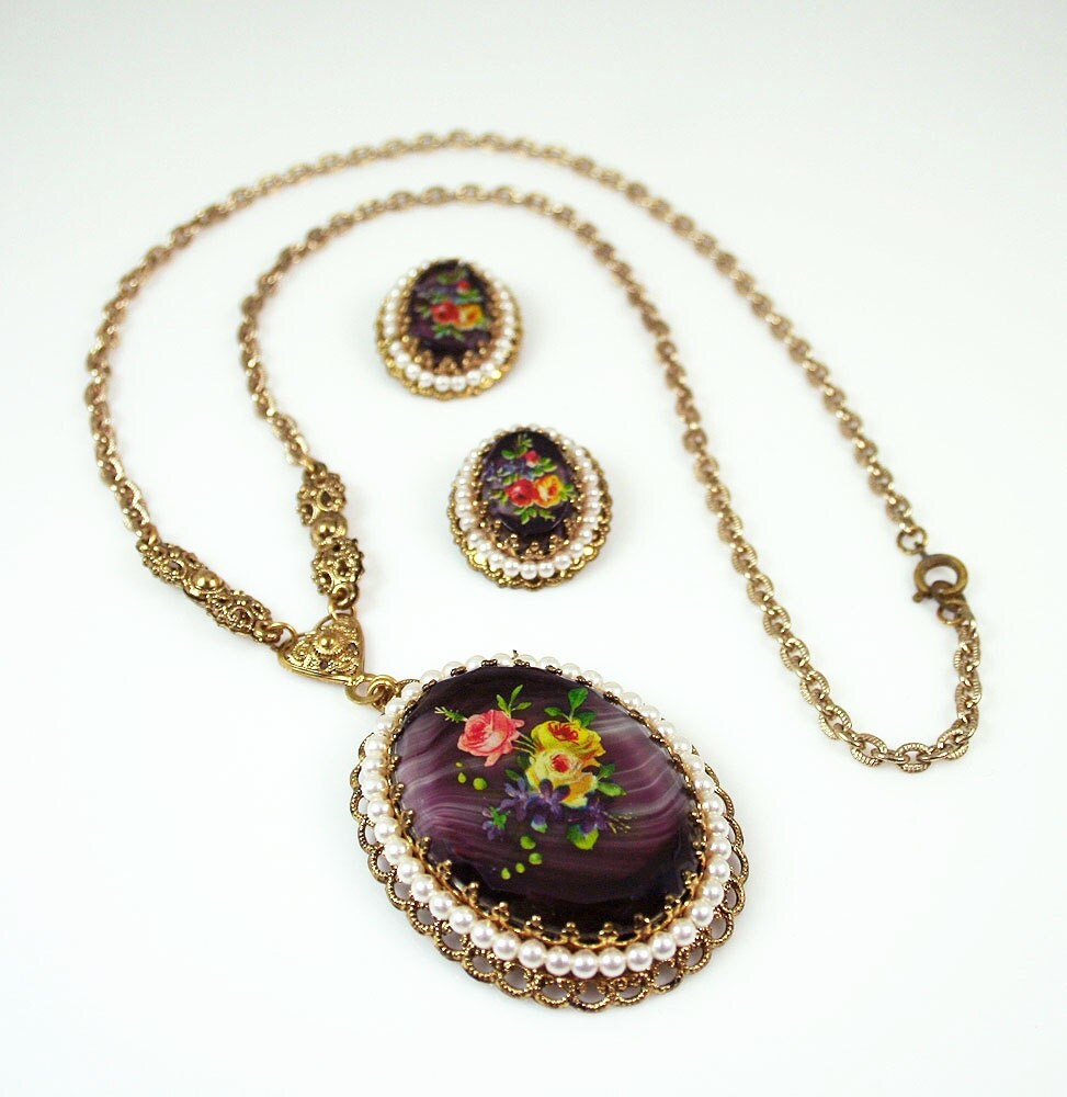 Vintage West Germany Necklace Earrings Set