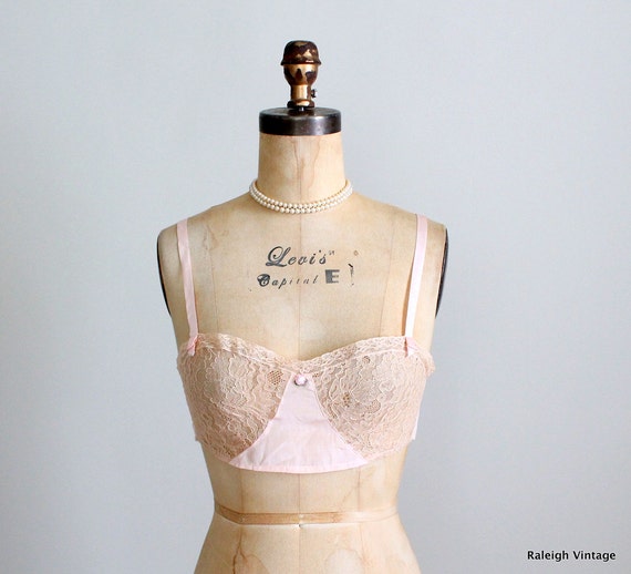 Vintage 1920s Bra : 20s 30s Lace and Silk by RaleighVintage